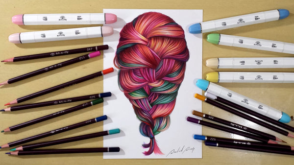 How to Draw Hair with Colored Pencils