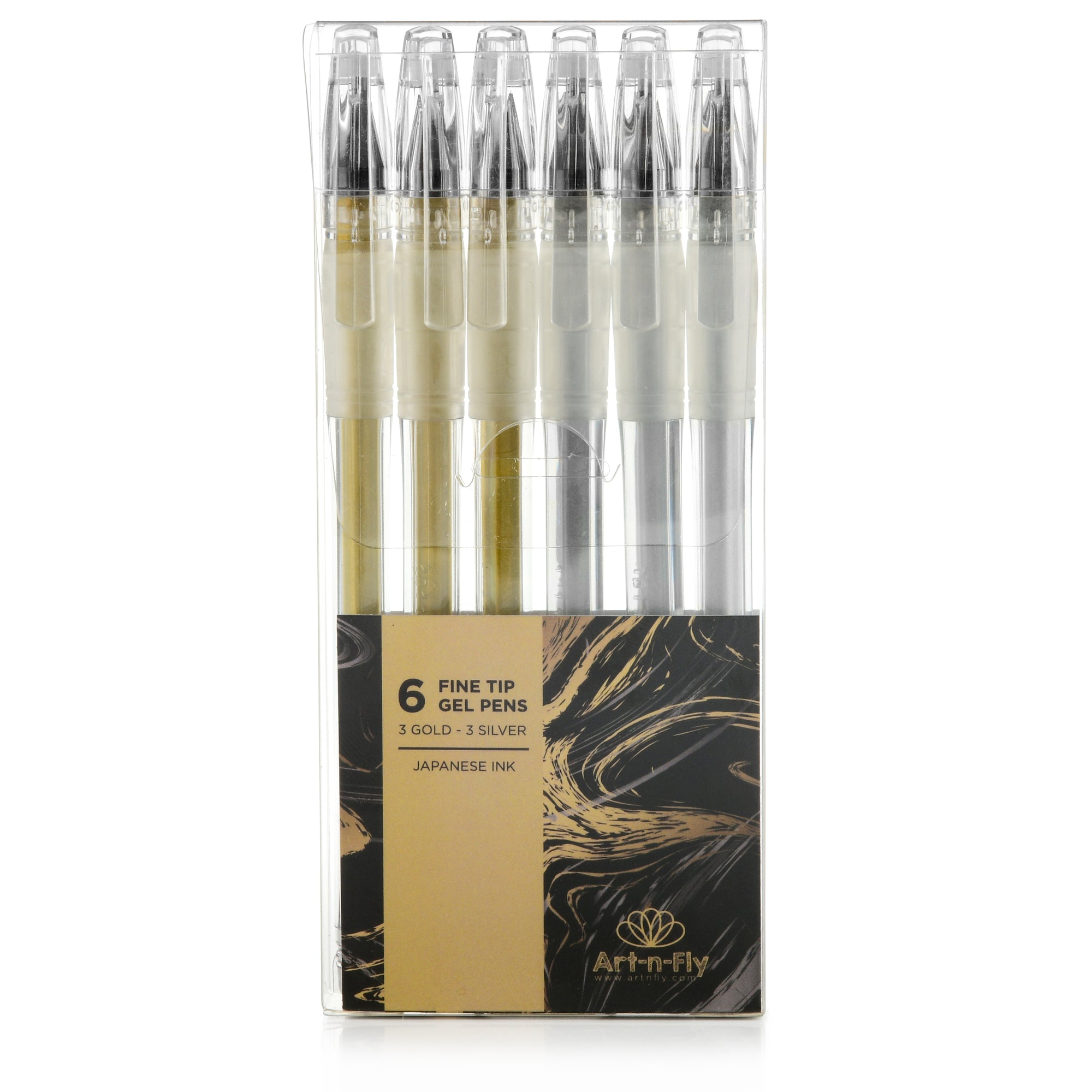 Art-n-Fly Black Fineliner Pens with Archival Ink - Fine Tip Inking Pens  Pack of 6