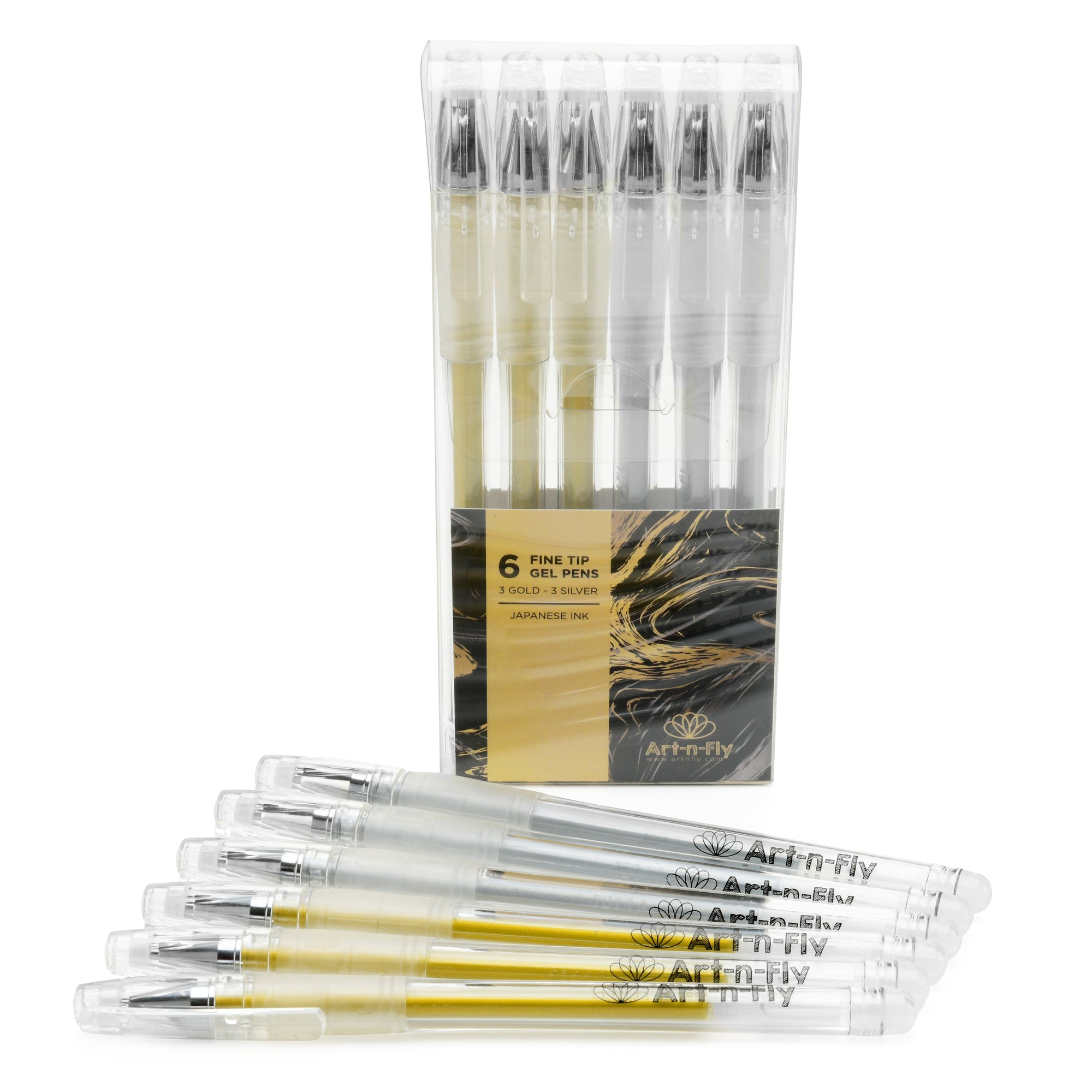 Silver Paint Pen Set: 12 Gold & Silver ink pens