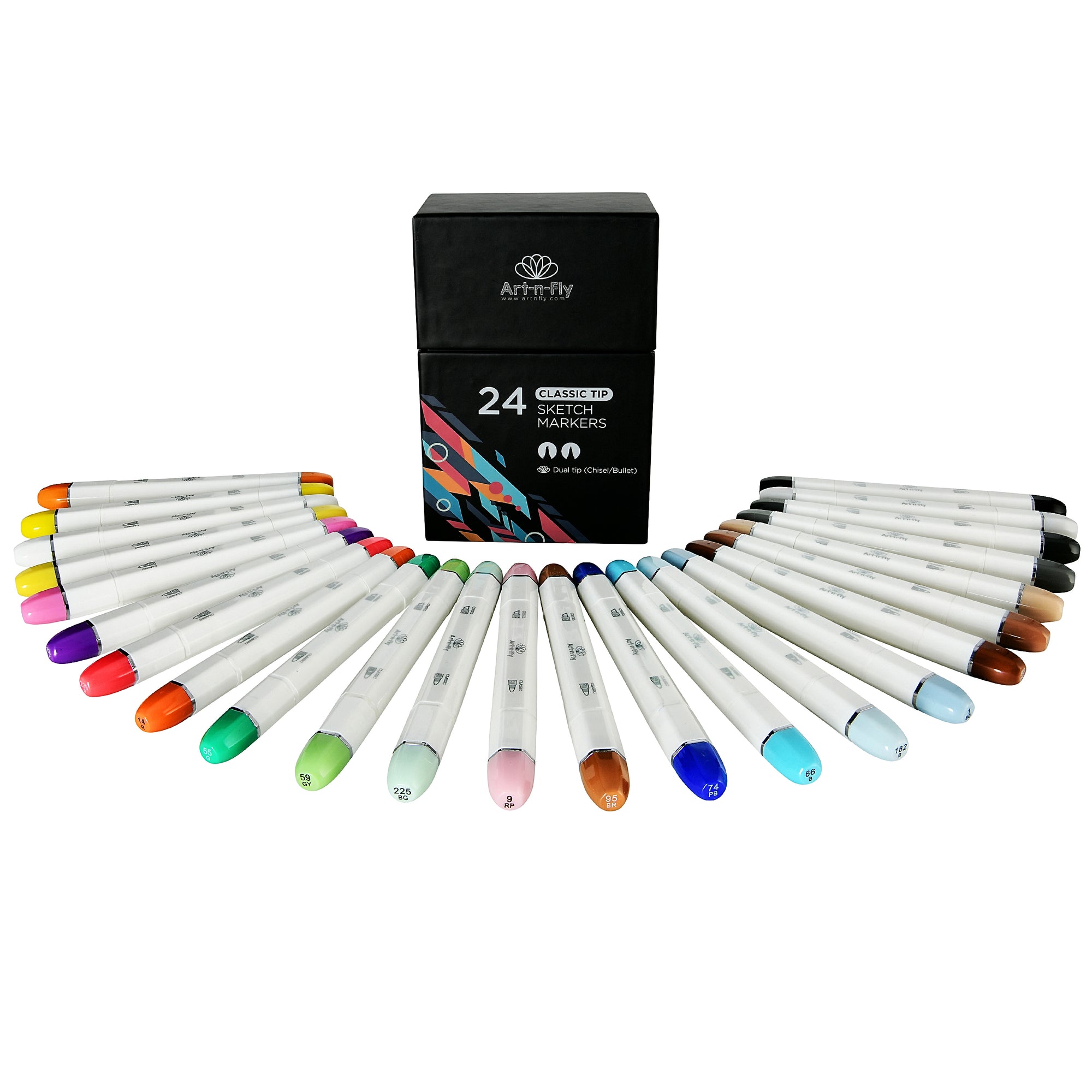 vidhi Shoppy 24 Color Markers Twin Tip - Double Tip Markers for Artist,  Sketch Markers Set, Drawing