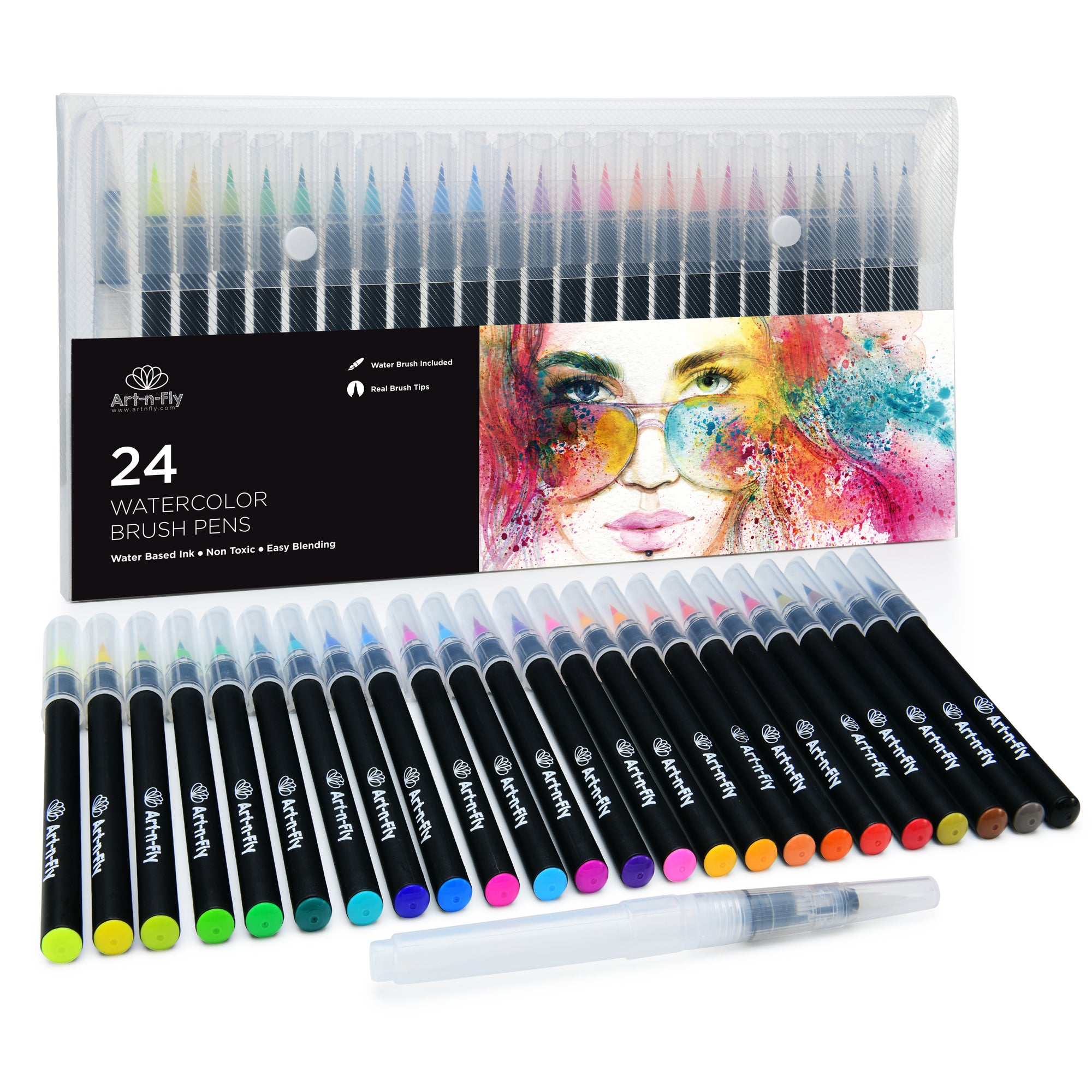 Premium Watercolor Brush Pens Artist Water Coloring Brush Tip Markers Set  of 25 Paint Pen