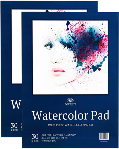 Art Philosophy 12×12 Watercolor Paper Pad – 12 sheets, 140 lb (300